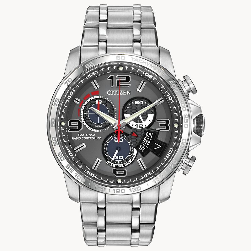 Chrono Time A T Gray Dial Stainless Steel Bracelet BY0100 51H